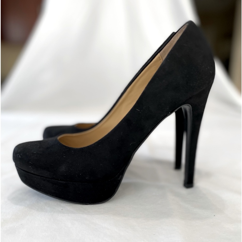 Chinese Laundry Classic Black Suede Platform High Heels Pumps Size 7